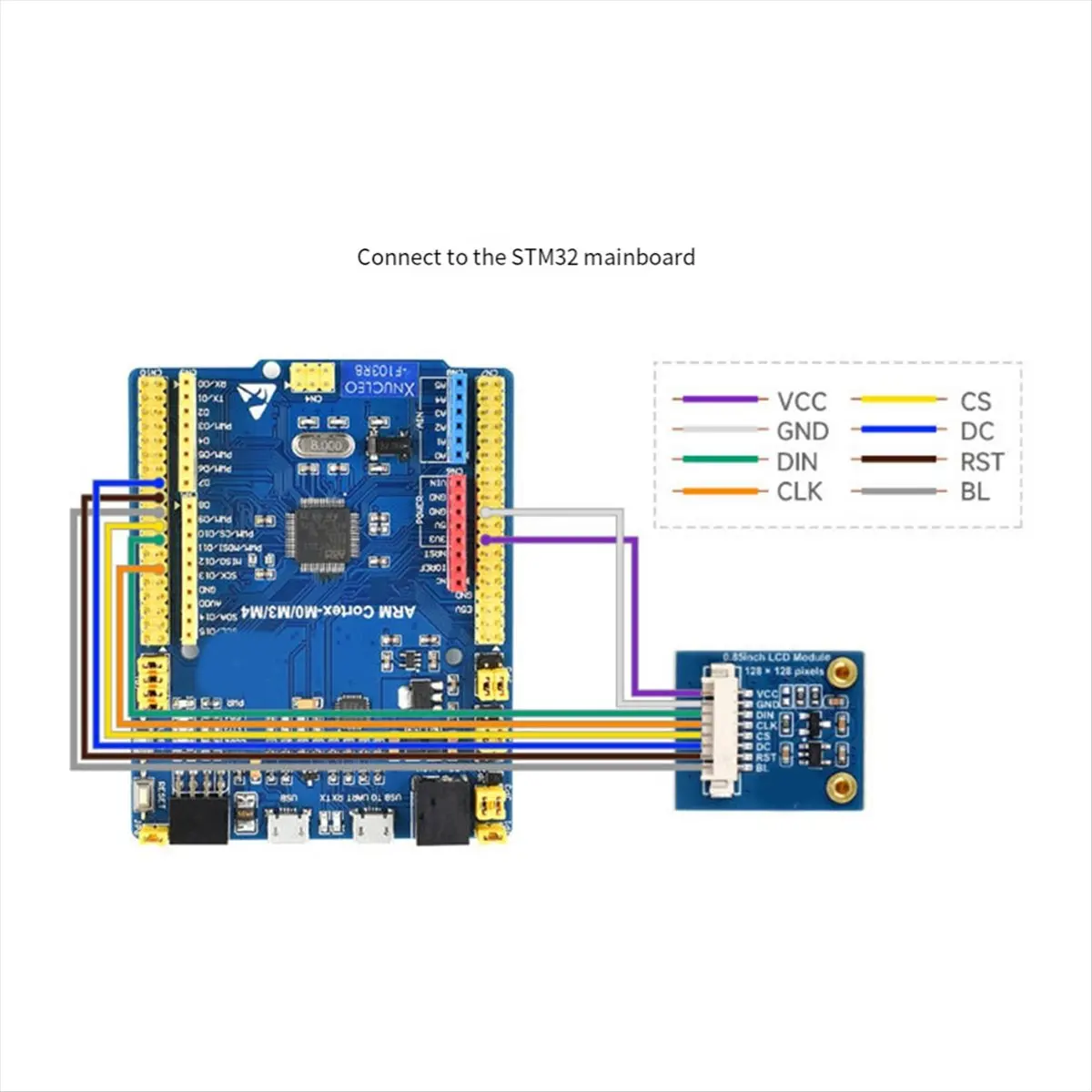 【~ New A88T】0.85 Inch IPS Color LCD Display Module GC9107 Chip SPI Interface 128x128 Resolution for