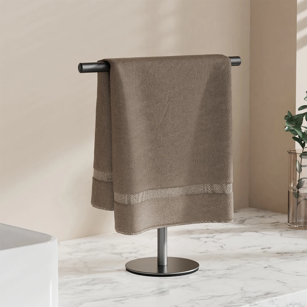 Metal Towel Vertical Drying Rack Stainless Steel Pole Bathroom Countertop Hanging Rack Watch Necklace Storage Rack Jewelry Rack