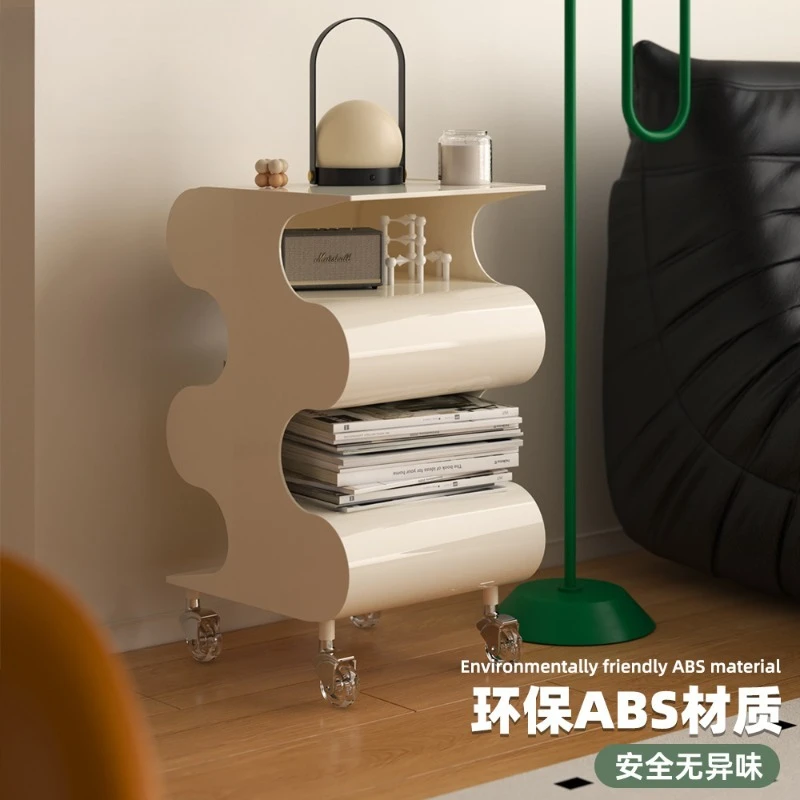 Movable plastic cart sofa side few creative medieval bedside cabinet storage Internet celebrity ins wind transparent side few