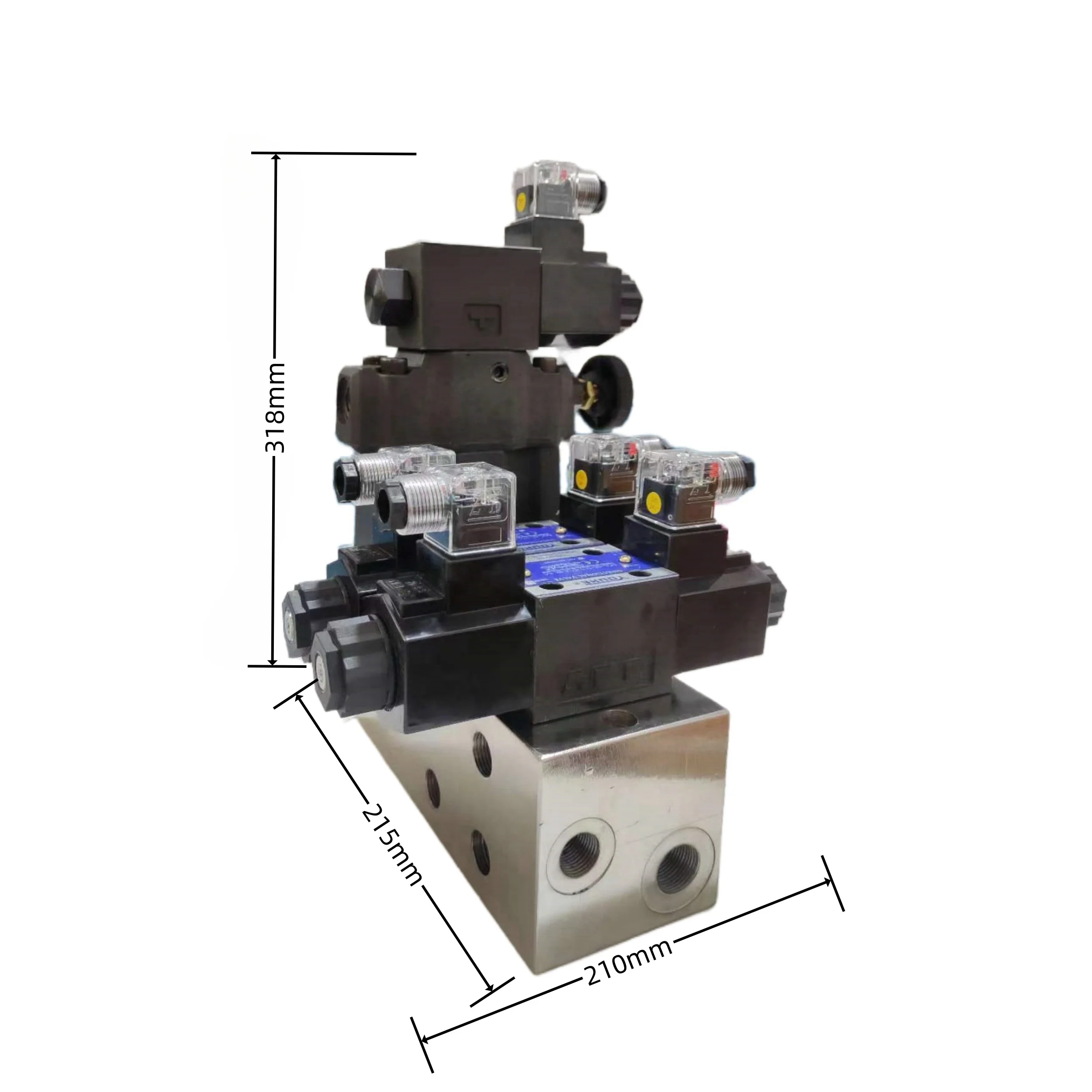 Hydraulic  Manifold  Valve Block Aluminum 6061/7075 D03/D05/NG6/NG10/Cetop3 /CETOP6 Pattern (1-5 Stations) MSA6 Relief Valve