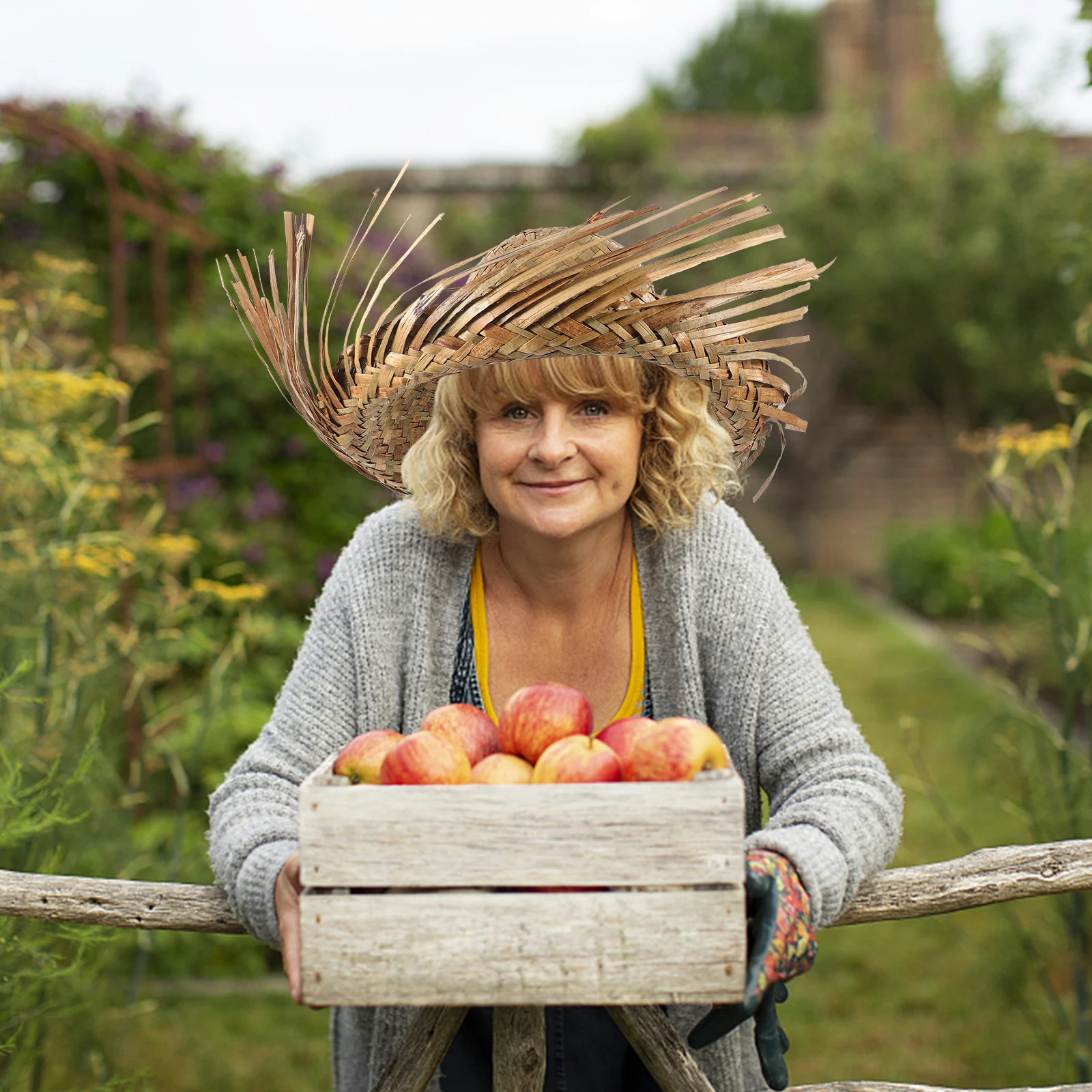 

Beach Decor Straw Sun Hat Woven Breathable Wide Brim Sun Protection Hat for Outdoor Summer Activities Uv Proof