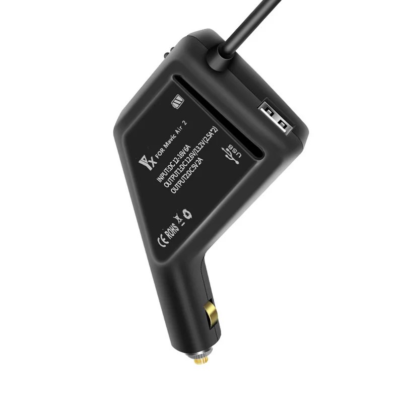 Quick Charger 2pcs Battery Faster Car Charger for DJI Air 2/Air 2S Drone Accessories 3 in 1 Charger