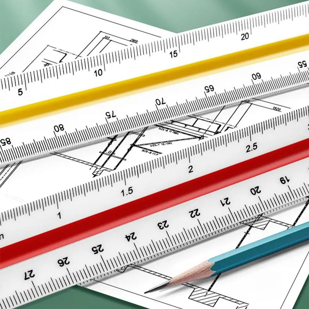 

Stationery 30cm Triangular Scale Ruler Technical Drawing Drawing Ruler Measuring Architect Ruler Office