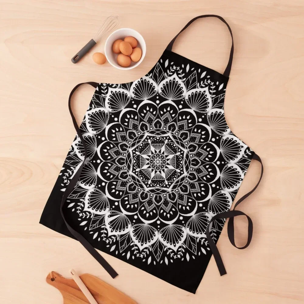 Garden Mandala Inverted Apron Children'S christmas kitchen cloths Apron