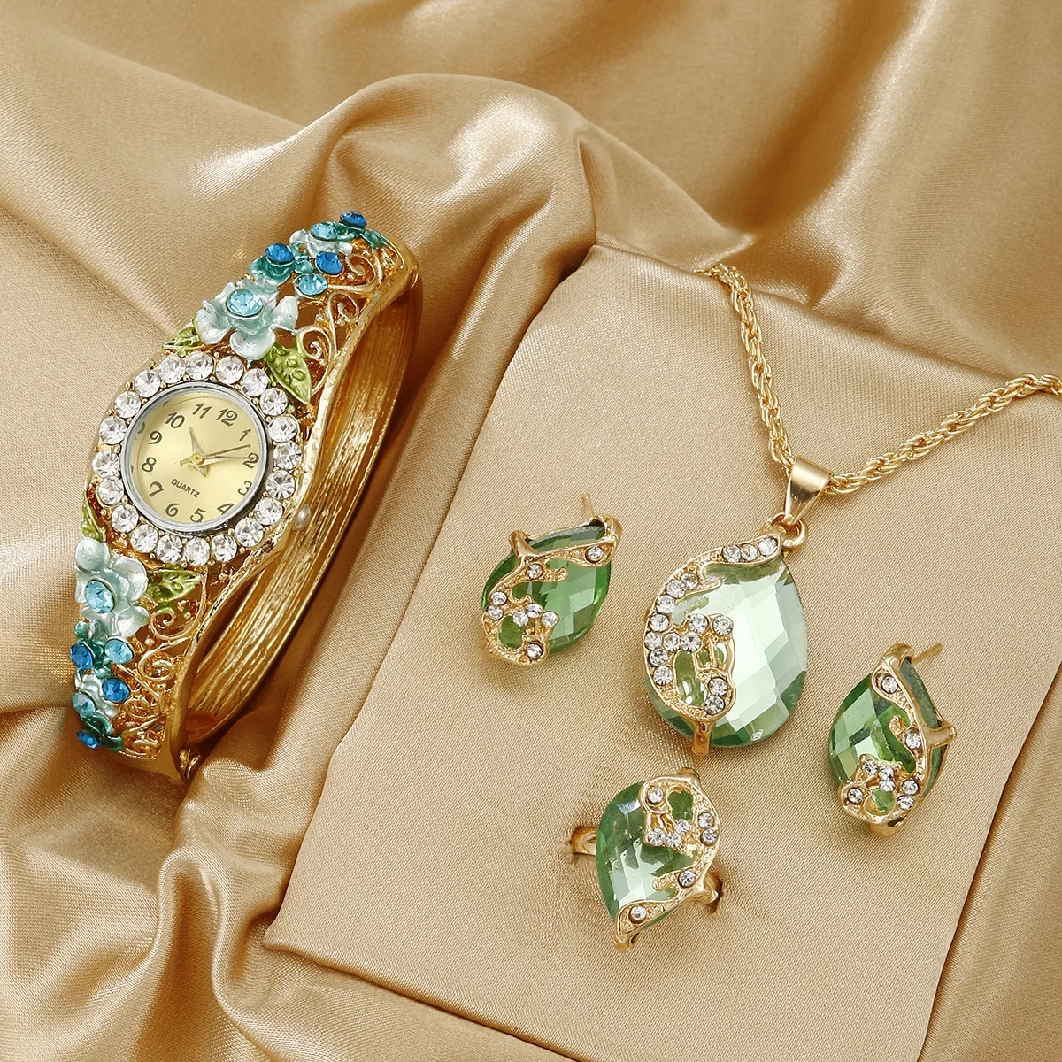 UTHAI CQ418 Orologio da donna in stile etnico vintage, bracciale floreale tridimensionale, orologio al quarzo, regalo di orologio di lusso leggero