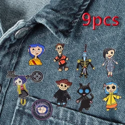 Horror Anime Cartoon Hallowmas Enamel Pin Brooches Coraline Backpacks Clothes Lapel Pins Accessories for Women Cute Jewelry Gift