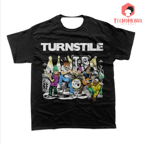 2026 Herren Turnstile Punk Rock Band T-Shirt Vintage Hardcore Grafik Kurzarm Alltags-Casual Übergroßes T-Shirt – Detail 4