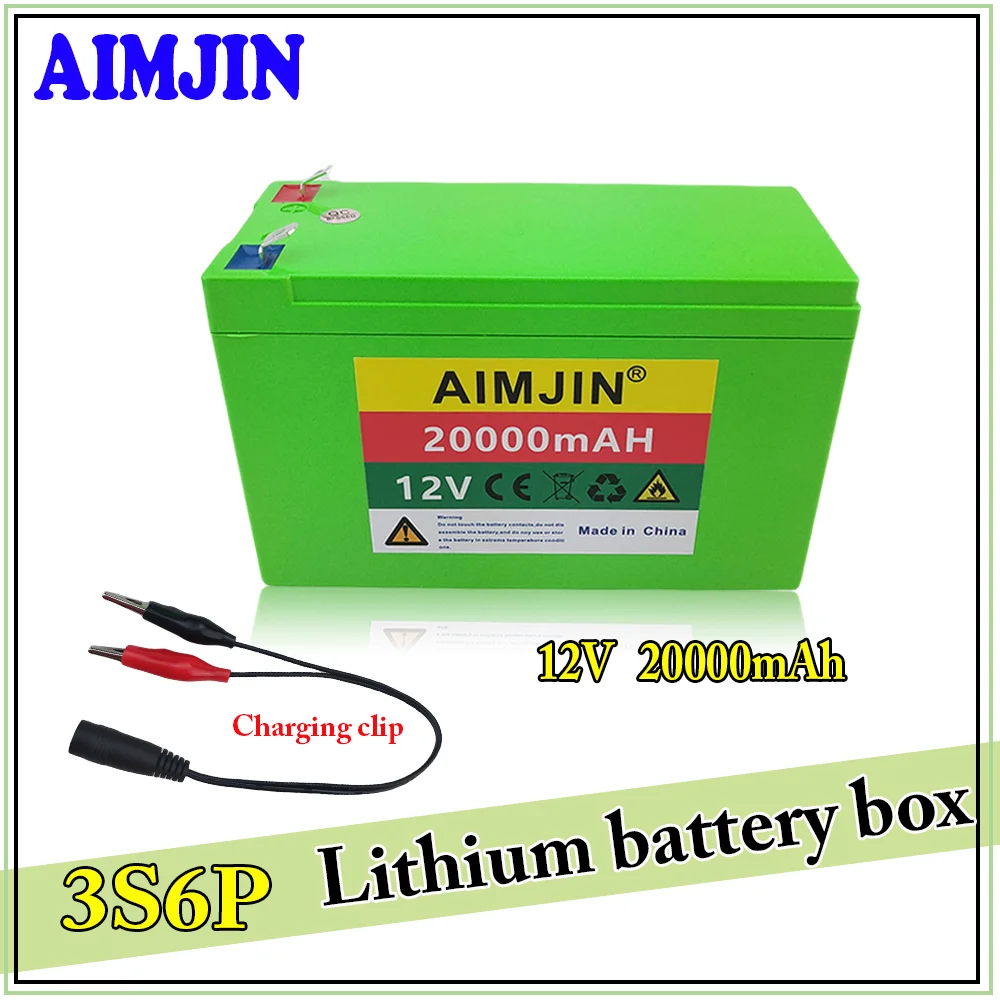 

Lithium battery 12V 20000mAh 18650 3s6p rechargeable battery pack, can be used for outdoor lighting, power bikes