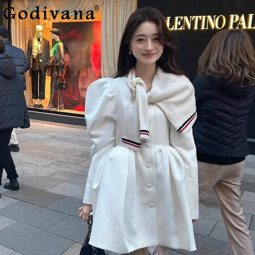 

2026 Spring Japanese Style Sweet Elegant Fashion Long Sleeve Dress Women Slim Fit V-neck Short Dress Lady Daily Casual Dress