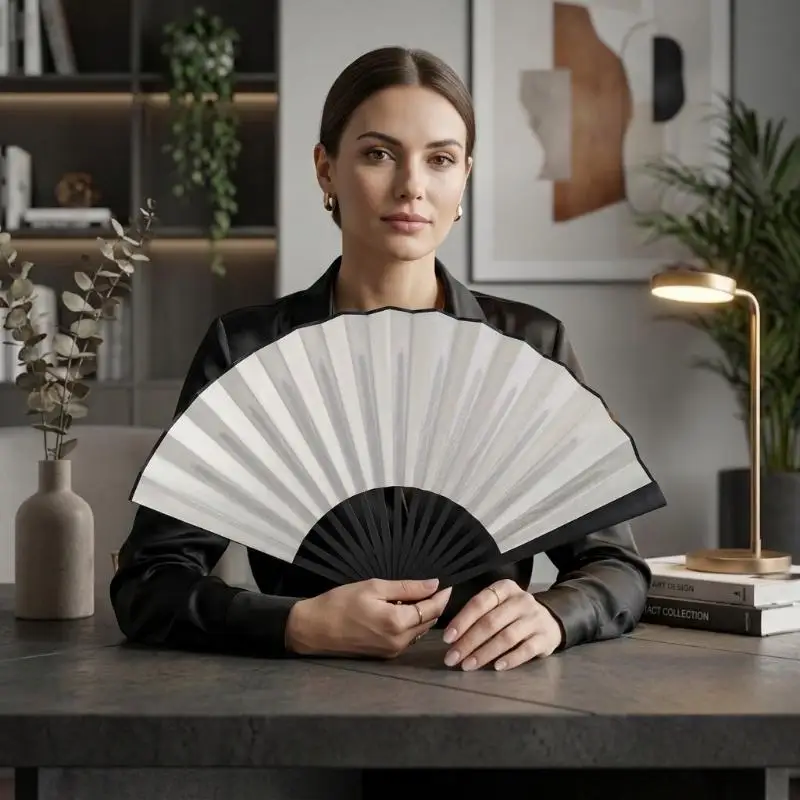 Traditional Chinese Bamboo Folding Hand Fan Classic DIY Blank Handheld Fan For Interior Decoration Party Shooting Props