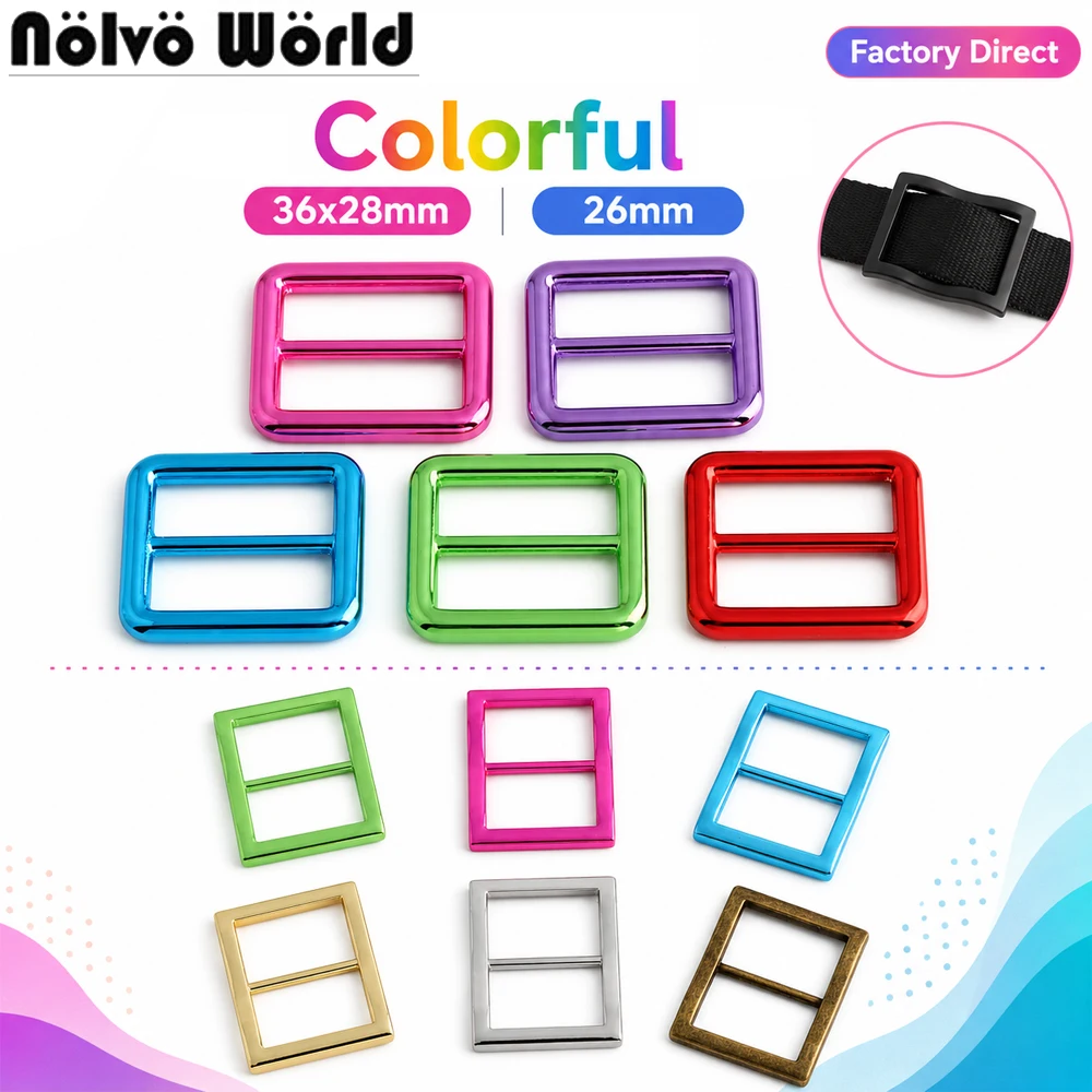 10/30/100PCS 21mm 26mm Colorful Metal Roller Pin Buckles Slider For Backpack Shoulder Straps Webbing Connect Hook Accessories