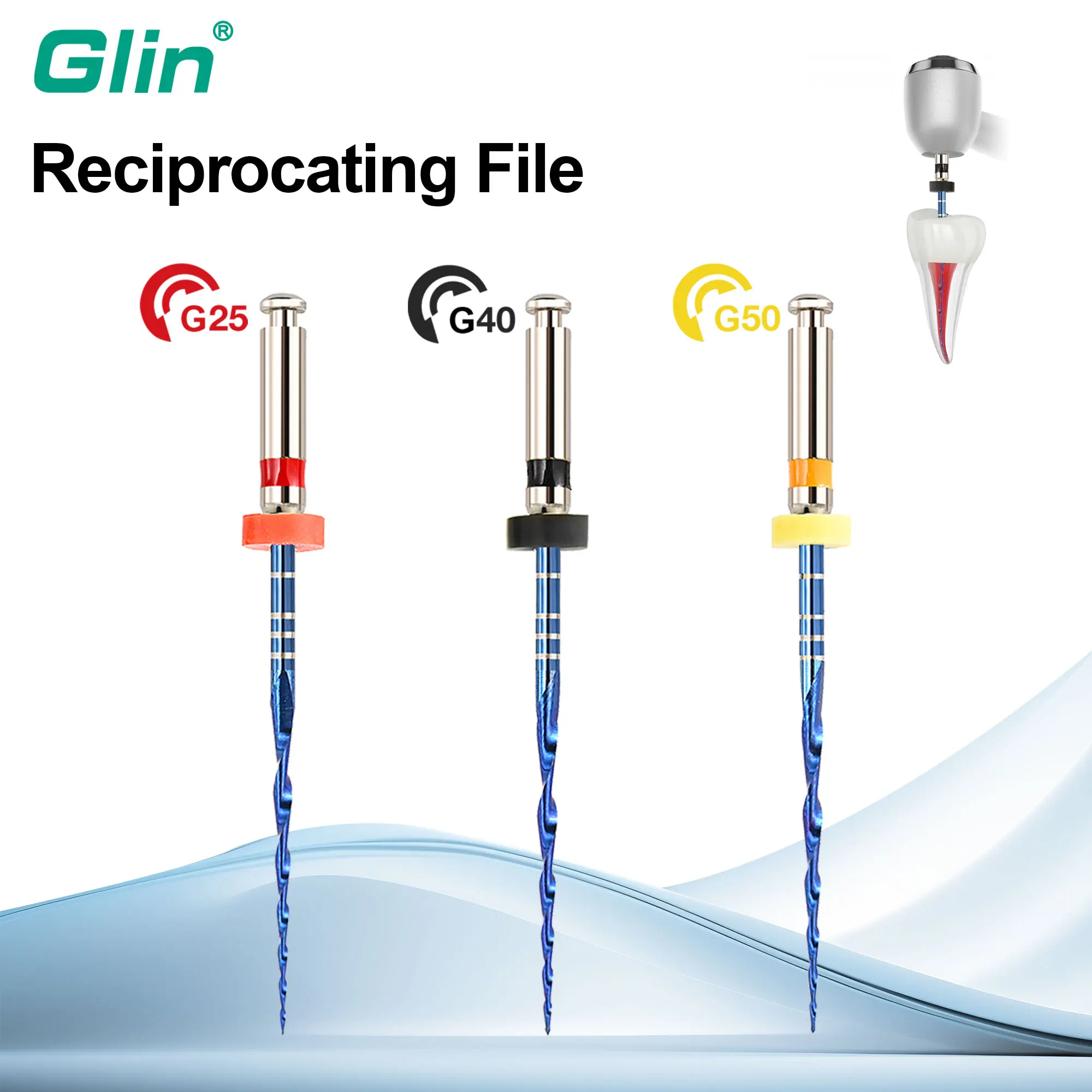 Glin Blue Heat Activation Files Endo Reciprocating NITI File Dental One Files Dentistry Endodontic Instrument