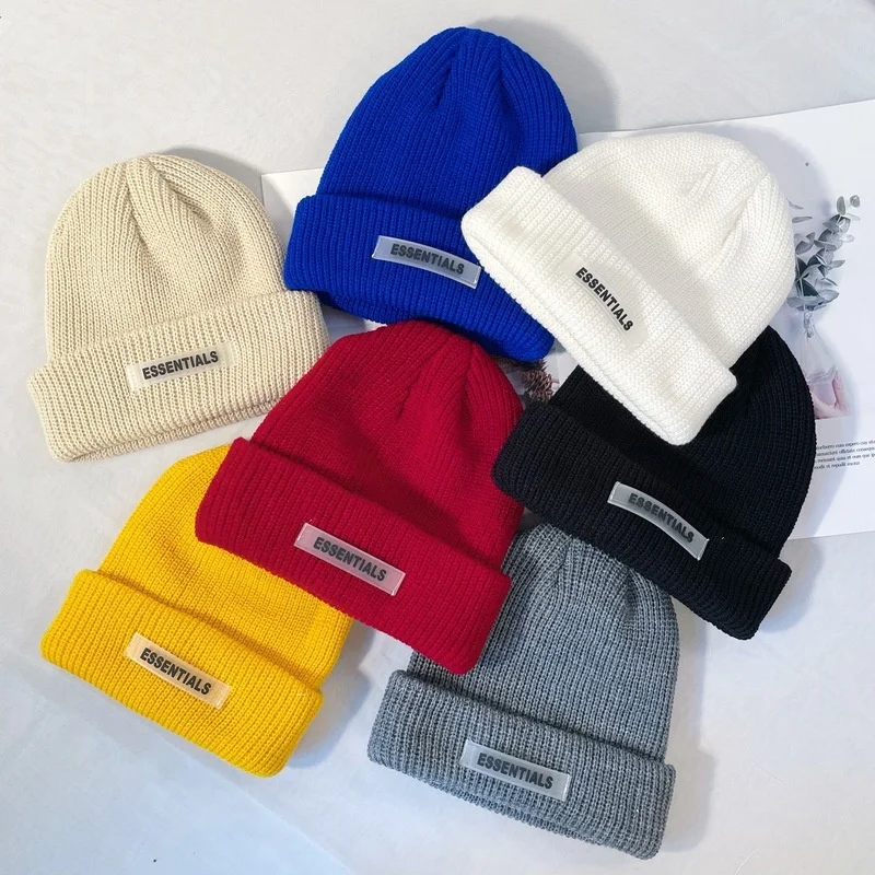 Essentials Knitted Hats for Women Black Beanie Hat Winter Men Hats Women Hats for Women Skullcap Knitted Thick Hat Kanye