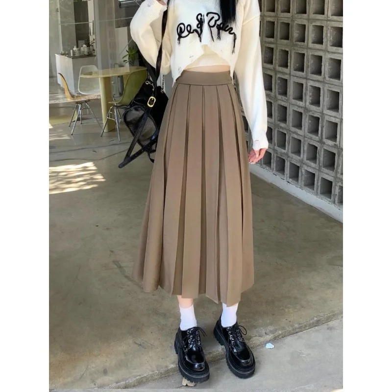 Modest Skirts for Women  Korean Style Long Black Skirt Women\'s Pleated Skirt Long Skirts for Women Fashion 2023 Dazy  A-LINE