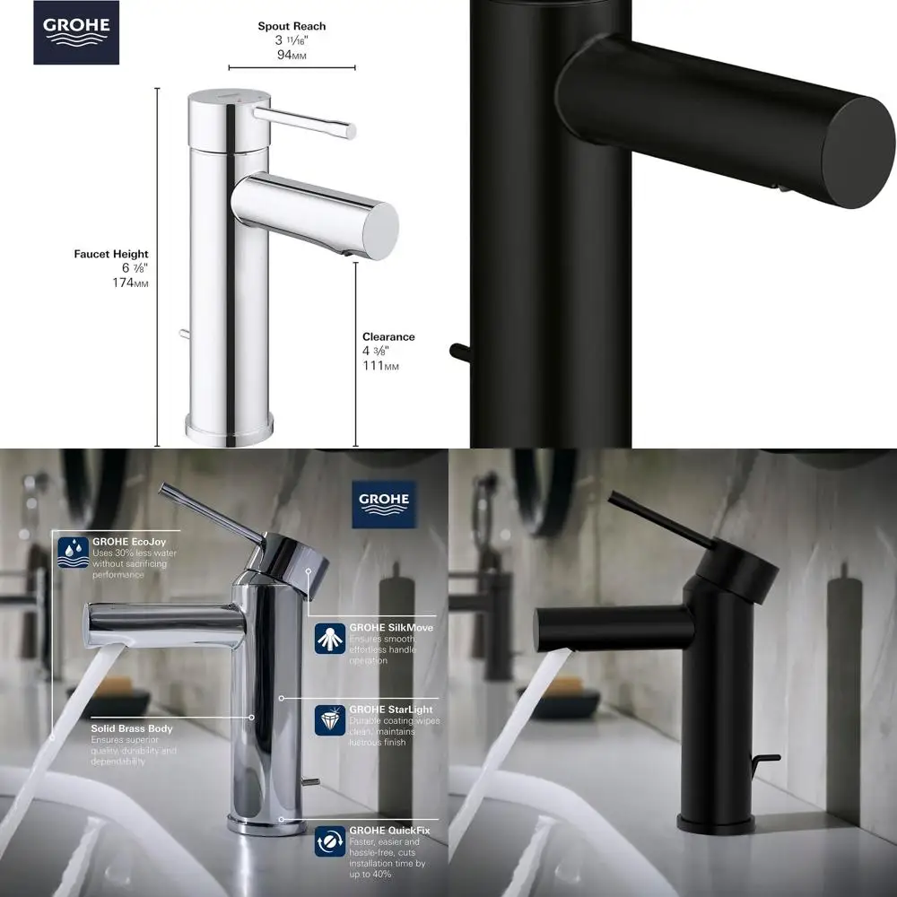 

Matte Black 1.2 GPM Single-Handle Bathroom Faucet, S-Size