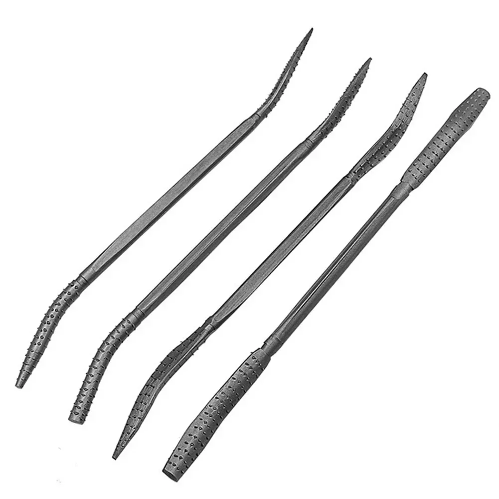 8pcs Coarse Riffler Files Carbon Steel Curved Double Ended Wood Rasp File Set Woodworking Carving High Quality