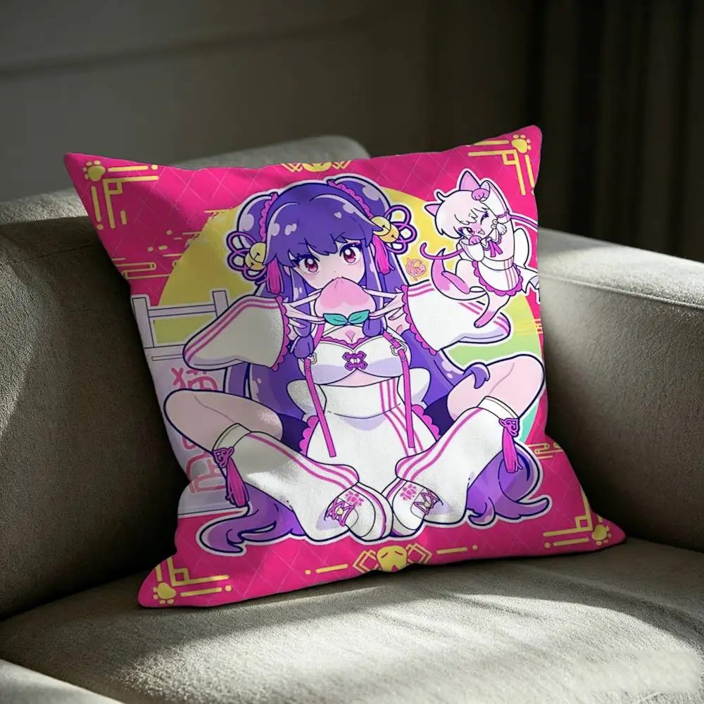 Cat Girl S-Shampoo R-Ranma-1-2  Square Sofa Pillow Cover Solid Color Living Room Home Decor Cushion Case
