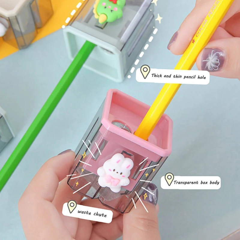 Pencil Sharpener Small Cute Cartoon Two Hole Sharpener Pencil Kawaii Stationery