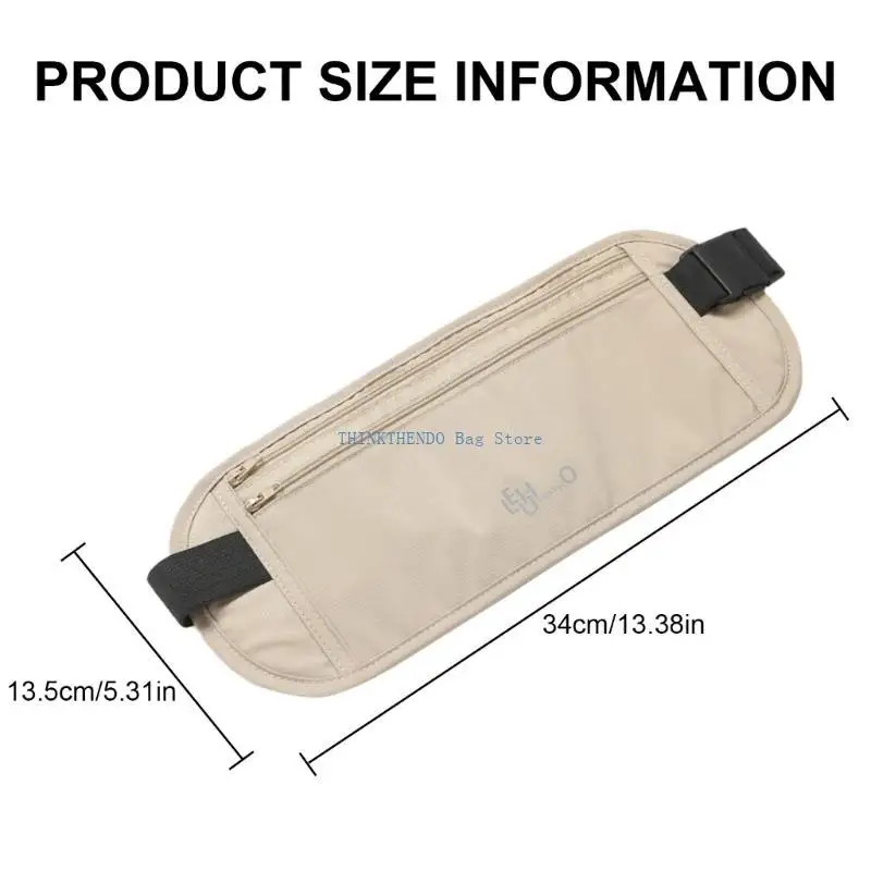 340D Invisible Waist Bag with Adjustable Strap Protective Case Secure Pouches Travel Accessory for Phone and