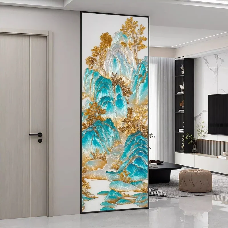 Handmade filigree enamel color art glass entrance entrance painting living room screen partition