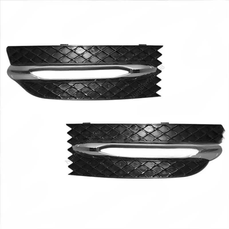 1Pair Car Front Bumper Fog Light Grille Cover with Chrome Frame for Mercedes-Benz SLK Class R172 W172