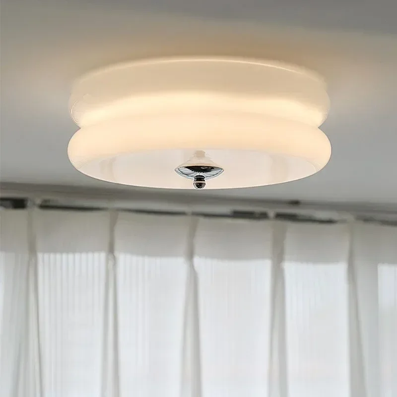 Lampada da soffitto in stile crema danese Bauhaus Illuminazione moderna e minimalista in vetro per soggiorno, camera da letto, studio, sala da pranzo, lampada da corridoio