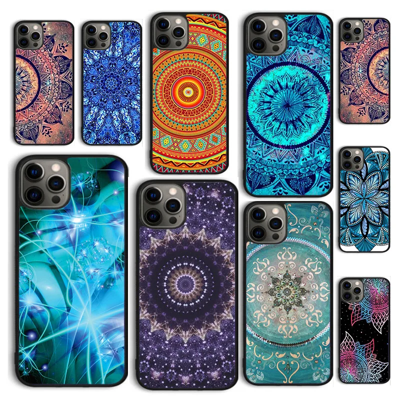 Bohemian Tie Dye Hippie Mandala Phone Case Cover for iPhone 16 15 12 mini 11 13 14 Pro Max SE 2020 Apple 6S 7 8 Plus Coque