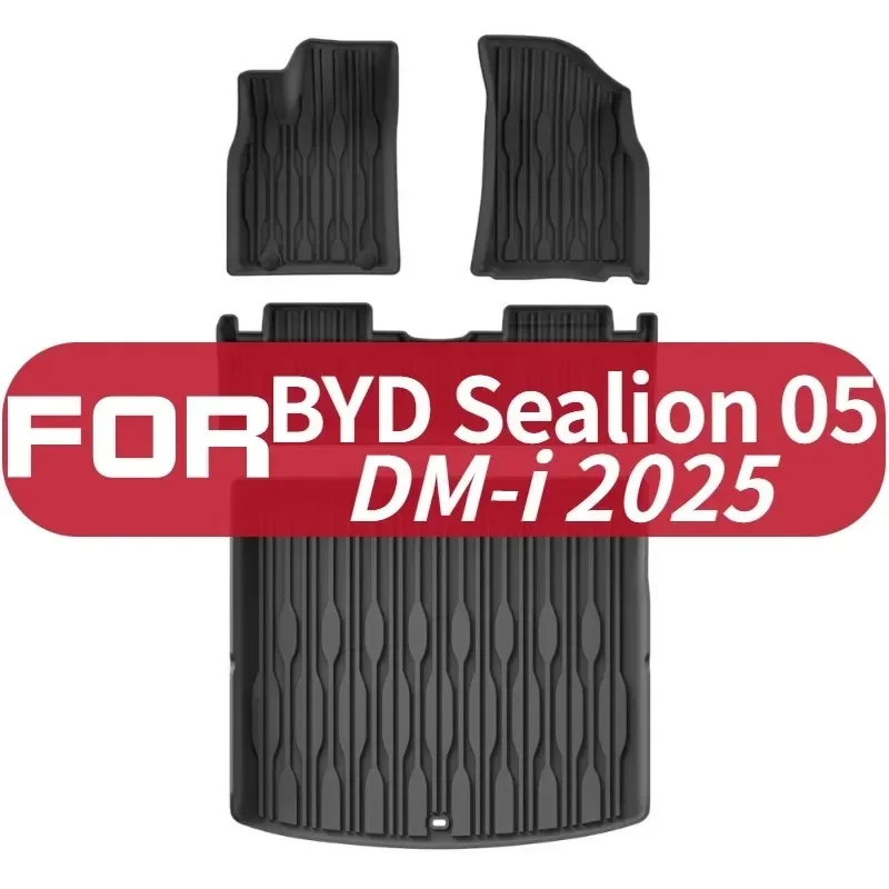 ل BYD Sealion 05 DM-i 2025 الأسود TPE ثلاثية الأبعاد الحصير سيارة البضائع بطانة الجذع مسند الظهر وسادة جميع الأحوال الجوية الملحقات #1