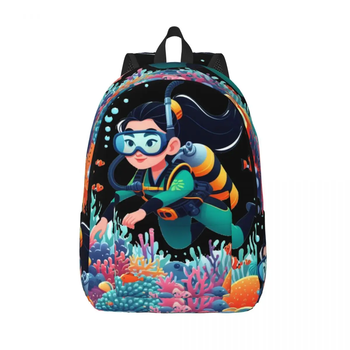 Custom Mulan Diving Canvas Backpack for Men Women College School Student Bookbag Fits 15 Inch Laptop Bags