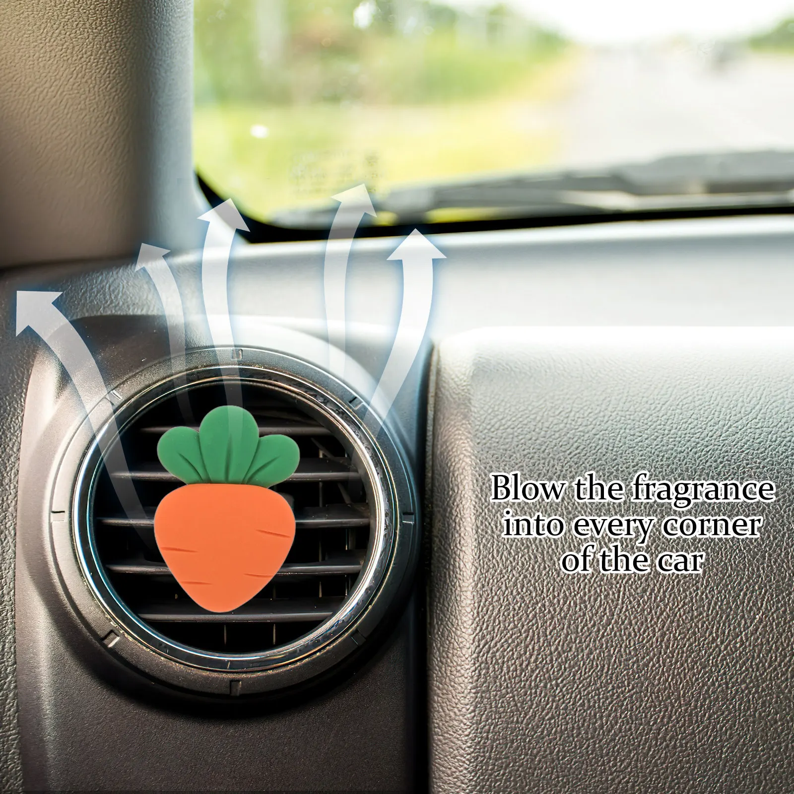 

2pcs 3D Food Design Car Air Freshener Clips Adjustable Vent Diffuser For All Cars Long-Lasting Fragrance Aesthetic Interior