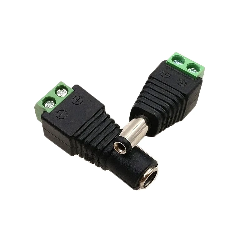 Female Male DC Connector 2.1*5.5mm 5pcs Led Power Jack Adapter Plug Cable Connector For 5050/5730 LED Strip Light Lamp CCTV