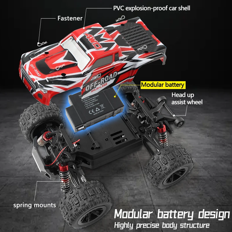 クールなもの おもちゃの車 面白いギフト - かわいい 40km/h 高速 4WD Rc トラック、ブラシレス Rc ドリフトカー、ビッグフット オフロード Rc カー、男の子用おもちゃ