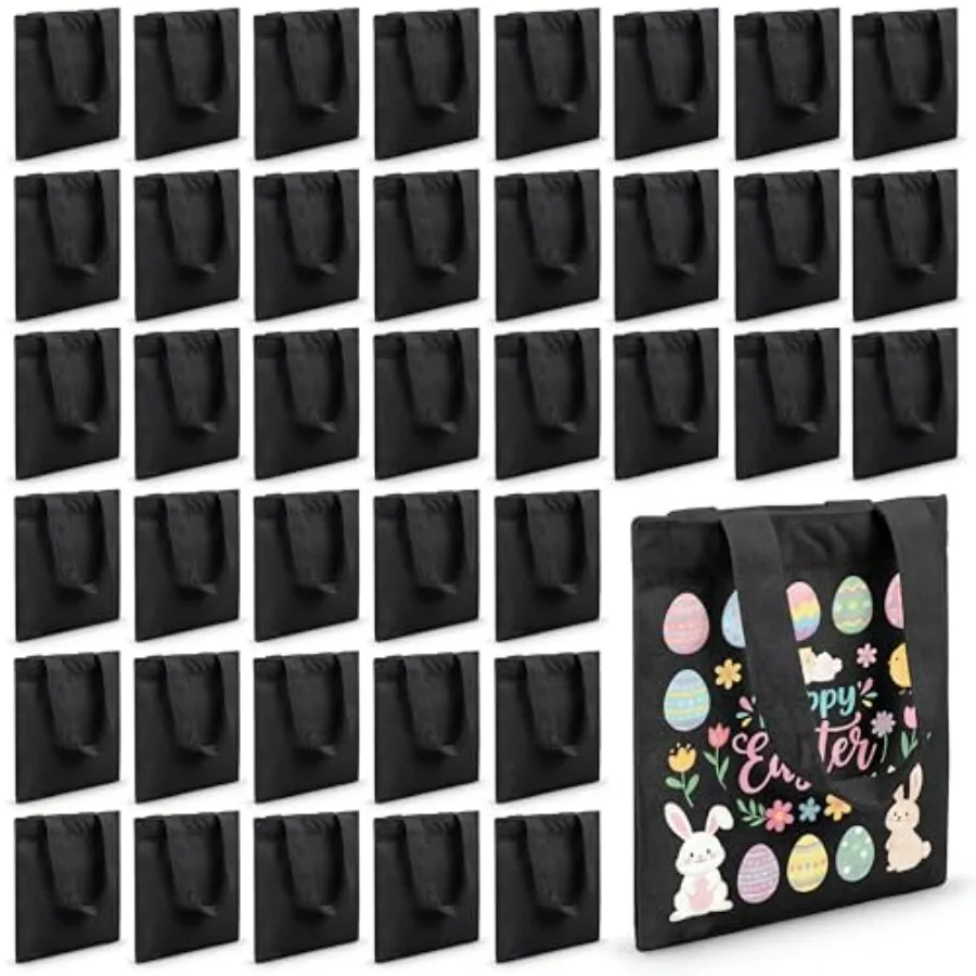 

Pcs Mini Tote Bag Sublimation Blank Canvas Tote Bags Reusable for Grocery Shopping DIY Easter Party Favor Gift Bags .5