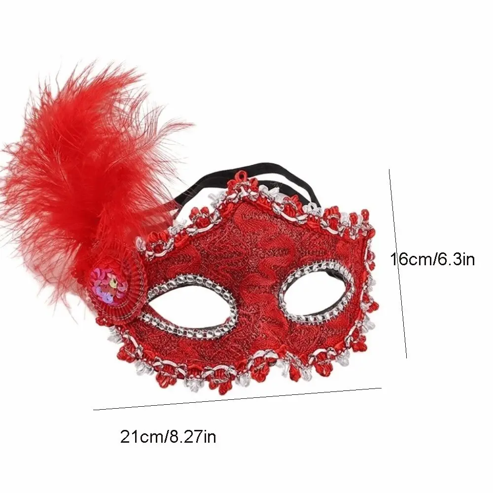 Novelty Multicolor Half-Face Mask Lace Cosplay Masquerade Ball Mask Seductive Style Fancy Prom Feather Mask Costume Party 6