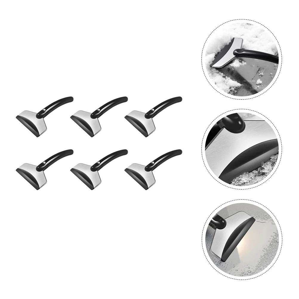 6 PCS Cars Stainless Steel Snow Ice Scraper for Windshield Removing Tool Window Cleaning Removal Accessory Scrapper