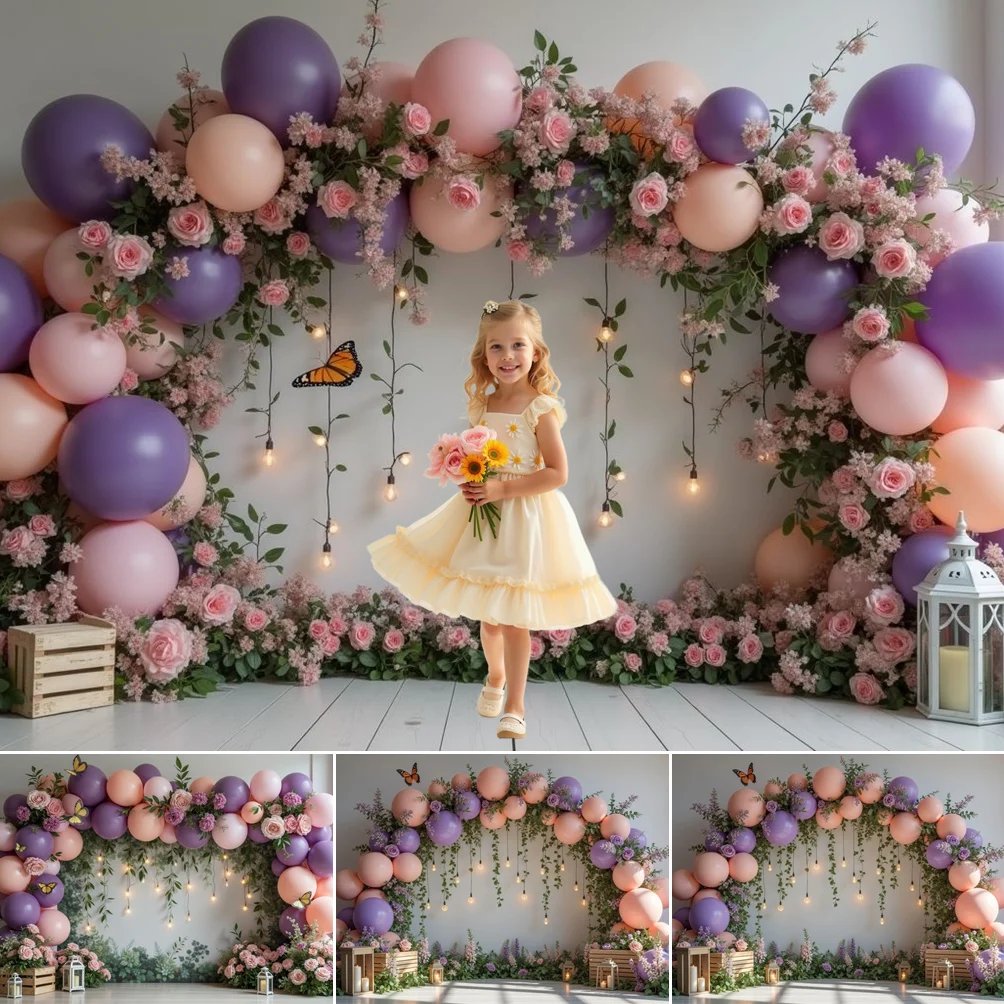 

MOON.QG Arch Balloon Garden Flower Birthday Backdrop Baby Shower Party Decorations Photography Accessories Background Shooting