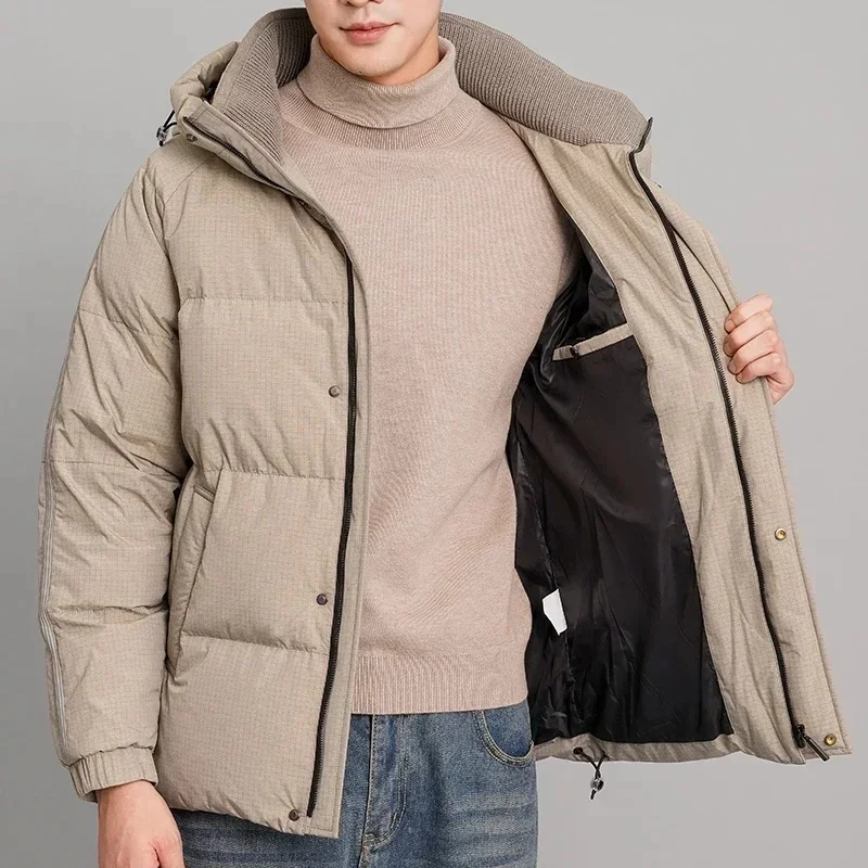 90% White Duck Down Jackets Casual 2024 Autumn Winter Solid Color Streetwear Warm Hooded Puffer Coat Outdoor Down Parkas Clothes