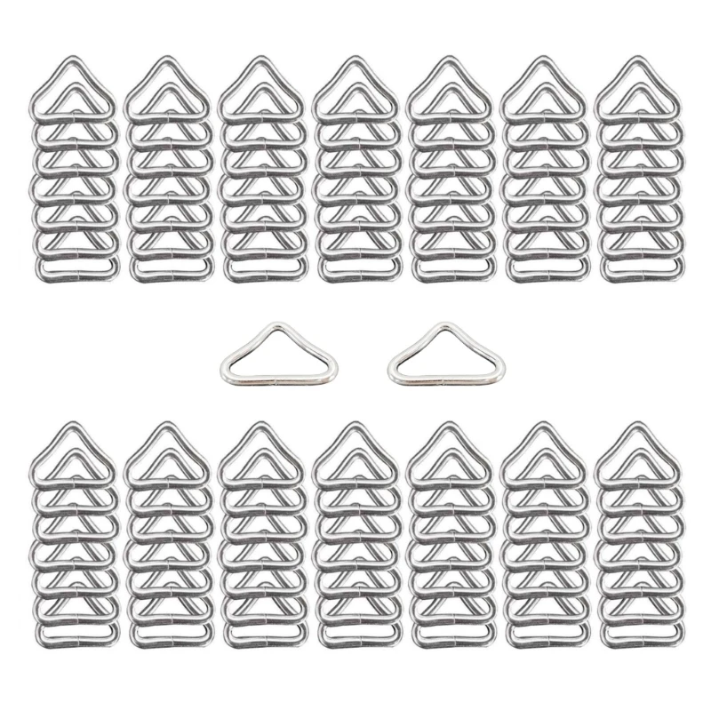 

100Pieces Metal Triangular Rings Buckles High Strength Erosion Resistance Triangular Rings Buckles for Trampoline