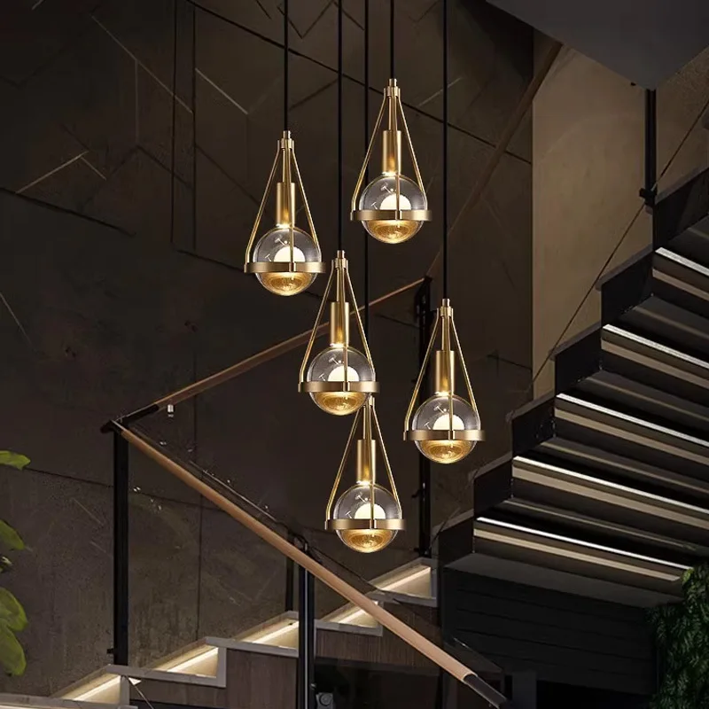 Full Copper Crystal Pendant Lights Bedroom Bedsides Small Chandelier Luxury Simplicity Restaurant Bar Counter Creative Art Decor