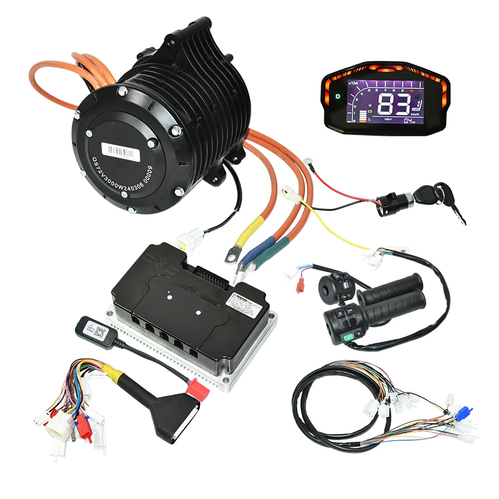 

3000w Petrol to Electric Motorcycle Conversion E Moped QS138 70H V3 Mid-drive Pmsm Motor Kit with Fardriver Nd72680 Controller