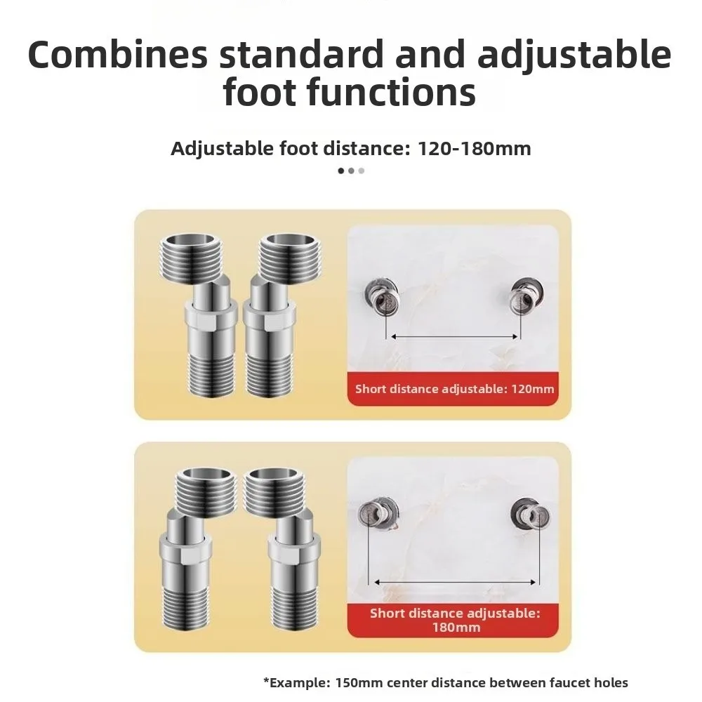 Adjustable Eccentric Extendable Nipple Curved Foot Telescopic Eccentric Screw Adapter 360 Degree Stainless Steel