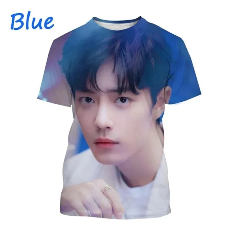 

Summer Hot Sale Xiao Zhan 3D Print T-Shirt Outstanding Chinese Actor And Singer Style Street Casual Mens Womens T Shirt Tops Tee