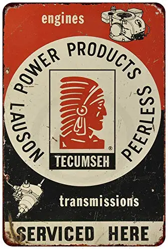 Tecumseh Factory Service 8x12 Inch Decor Kitchen Garage Bar 8x12 Inch Metal Tin Sign