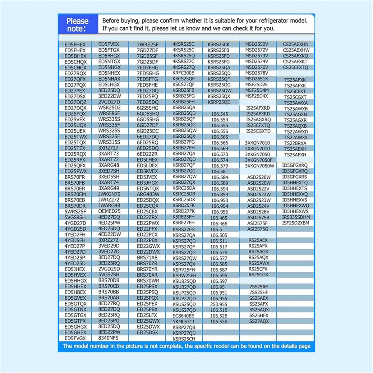 ว 10670845 , WPW 10670845   ตู้เย็นถังน้ําแข็งสําหรับ 2196091 , 1115342 , 1115372 , 2152701 , 2152702   สีขาว