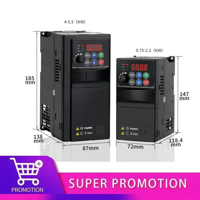 1.5/2.2/3.7/5.5/7.5KW VFD Frequency Converter 380V  Inverter Variable Frequency Drive for 3phase Motor Speed Control