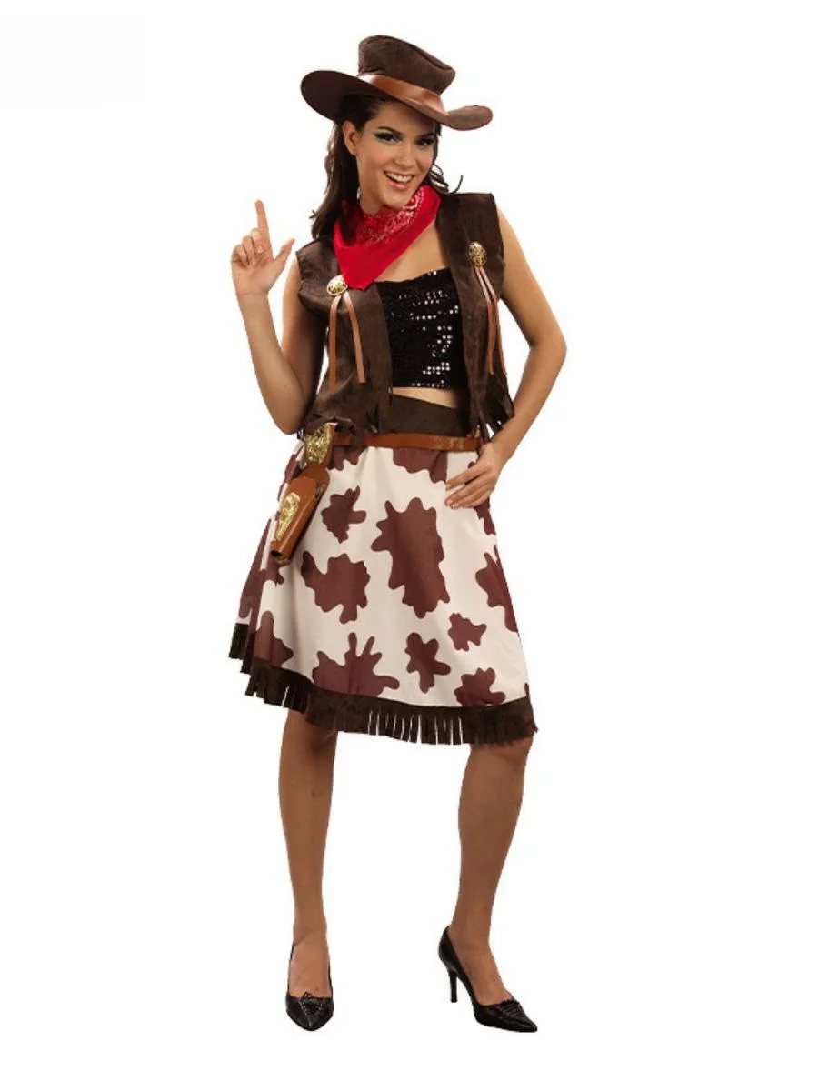 

Women's Western Cowboy Costume loween Cosplay Masquerade Role-plang Performance Clothes Stage Ethnic Faion Ladies' Outfit
