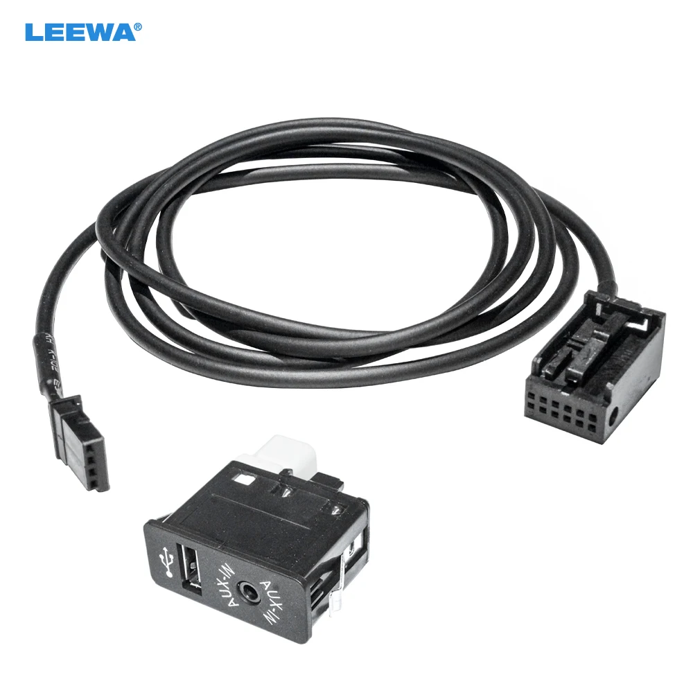 

LEEWA Car Radio AUX-In Socket 12PIN Plug AUX Adapter For BMW MINI Cooper E39 E53 E85 E86 X3 E83 Wire Harness Audio AUX Cable