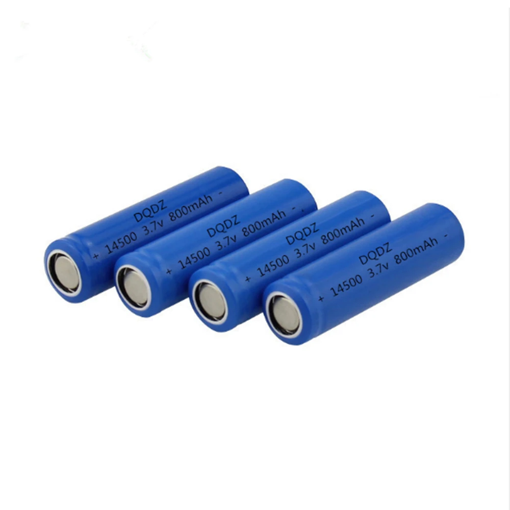 4PCS 14500 rechargeable battery 800mAh 3.7V rechargeable lithium ion AA lithium ion battery suitable for flashlight shaver