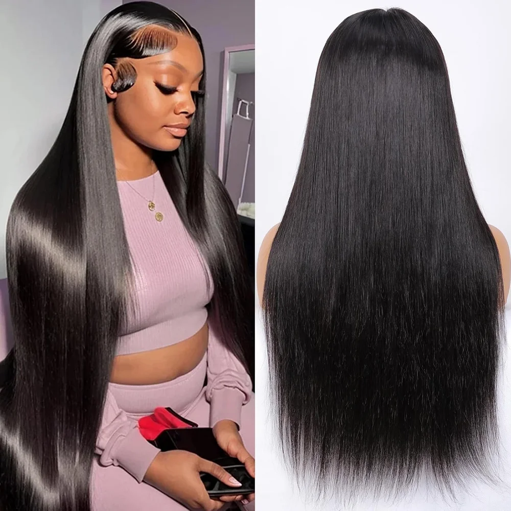 30 дюймов Bone Straight 13x4 13x6 Кружевные фронтальные парики Человеческие волосы для женщин Предварительно выщипанный парик фронта шнурка Бразильские человеческие волосы Remy