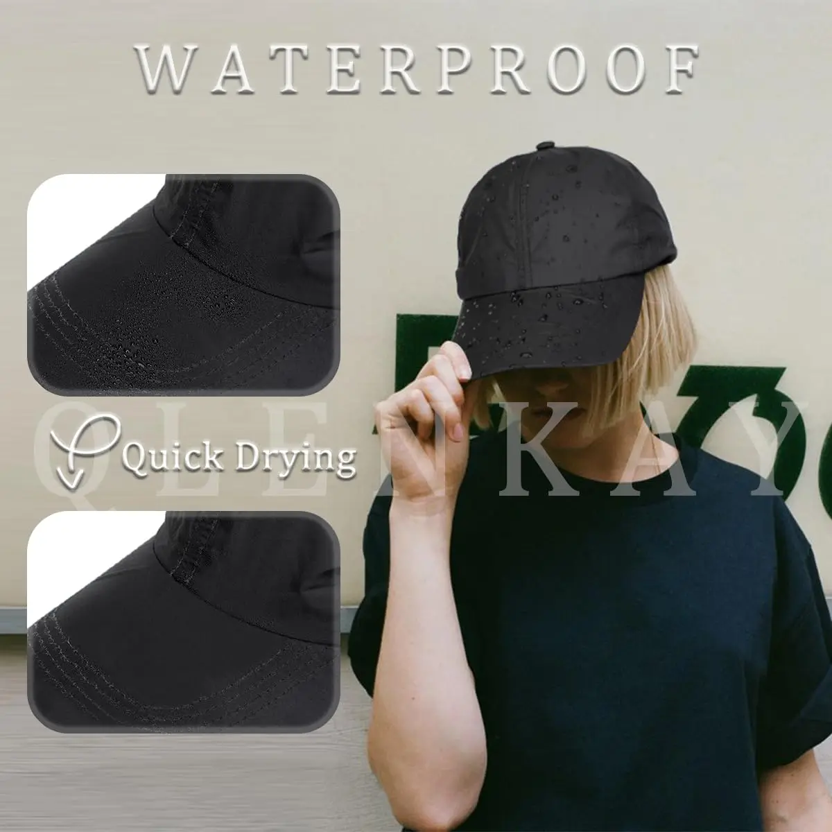 Shangzi Waterproof Baseball Cap Wigs Synthetic 5